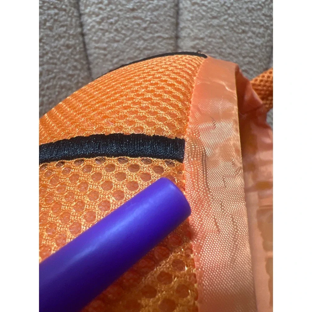 Basketball Plush Easter Basket Trick or Treat Bucket Orange Mesh Sports Theme